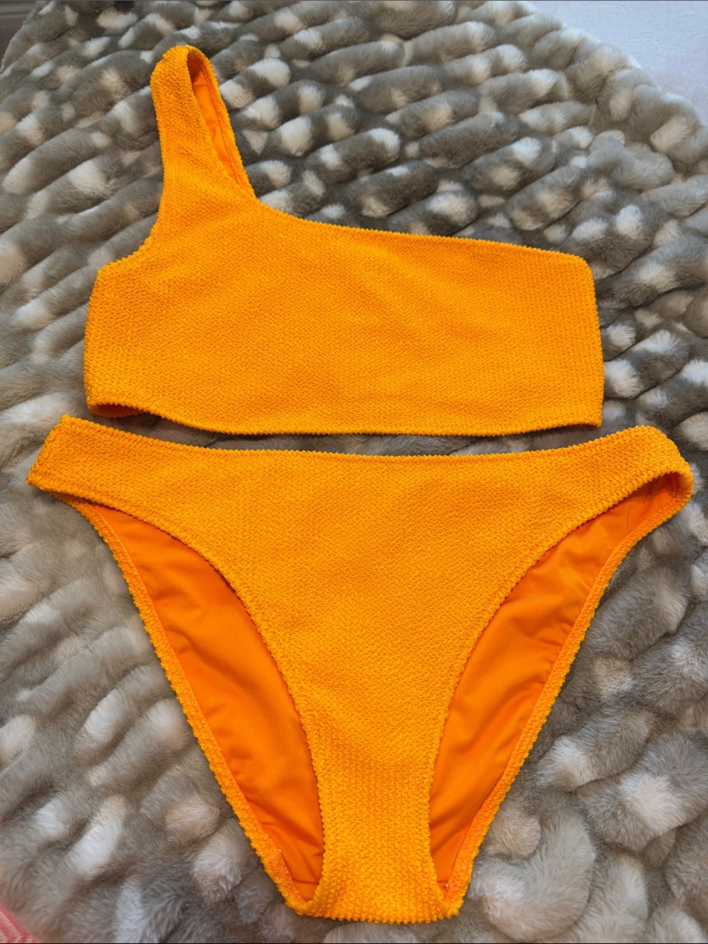 Show Me Your Mumu Bright Orange Textured Bikini Set